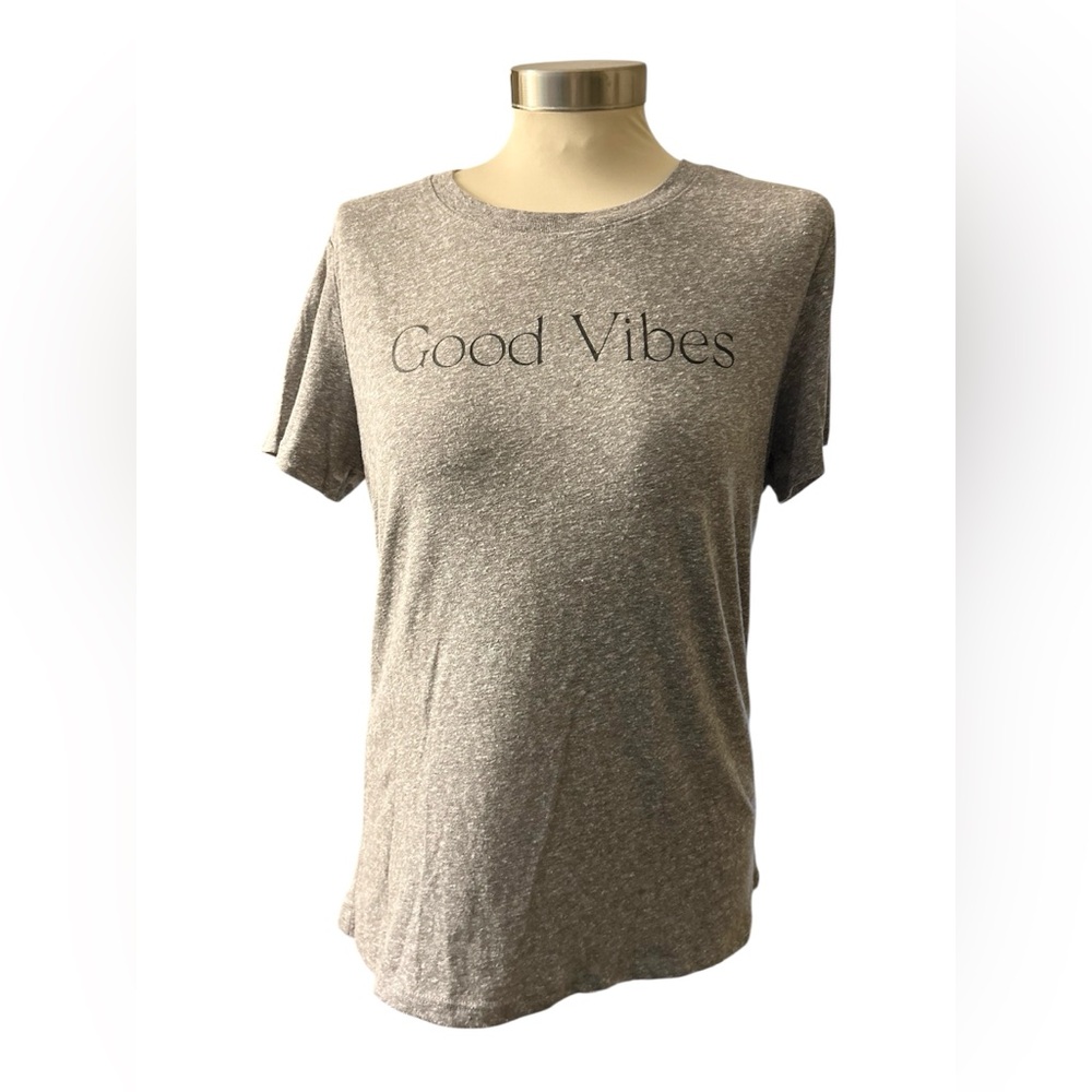 Z Supply Good Vibes Cotton Grey Graphic T-Shirt